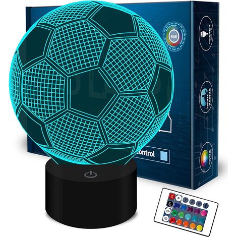 3d Lampe Optische Illusion Nachtlicht Für Kinder Schlafzimmer Nachttisch Tisch Für Mädchen Jungen Geburtstagsgeschenk Überraschung Deko Ambiente Kreativ Mit Usb-kabel Und Fernbedienung (fußball)