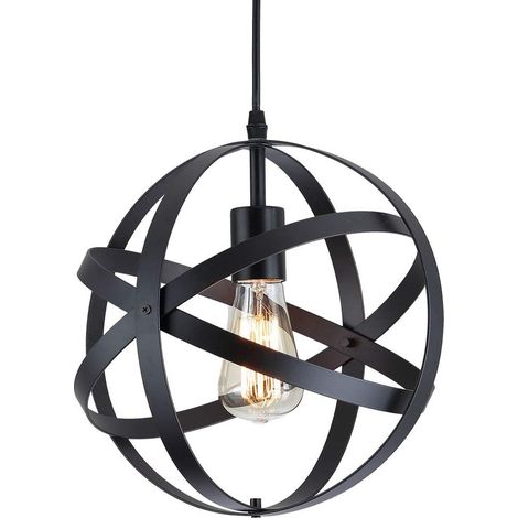 Industrielle Hängeleuchte, Vintage-deckenlampe Aus Metall, Pendelleuchte Mit E27-fassung, Leuchte Für Esszimmer Und Küche, 220v, Ø30cm, Schwarz