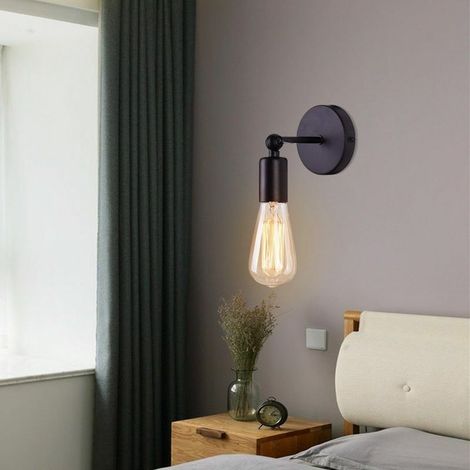 Einfache Industrielle Wandlampe Aus Eisen, Loft-leuchte, Zeitgenössische E27-lampe Für Haus, Café, Küche, Wohnzimmer Und Schlafzimmer, Hotel, Schwarz