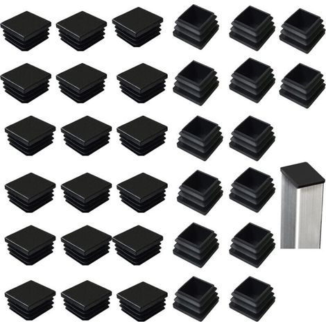 Satz Von 32 Lamellenstopfen Für Quadratische Rohre 40 X 40 Mm, Quadratische Schwarze Kunststoffstopfen, Quadratische Stopfen Für Metallprodukte/stühle/sofas/tische-liaiki