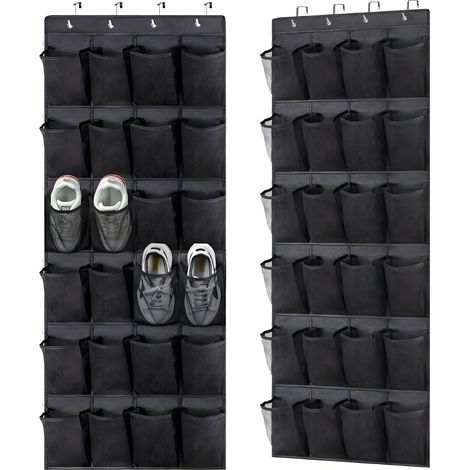 Schuhaufbewahrungsbeutel, Schwarz, Hängend, 56x150 Cm, 2er-pack, Wandmontiert, Für Den Hausgebrauch.