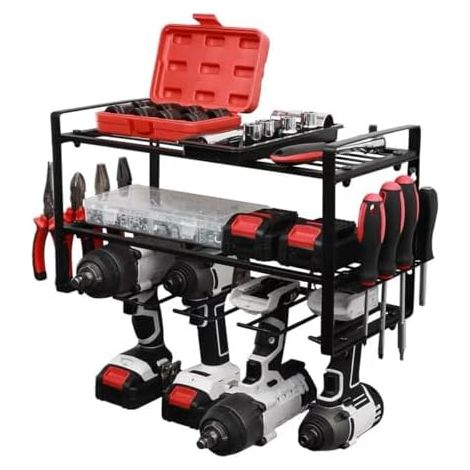 Wandwerkzeughalter, 3-stufiger Elektroorganizer, Metallregal Für Werkstatt, Garage Und Zuhause, Halter Für Schraubendreher Und Hämmer