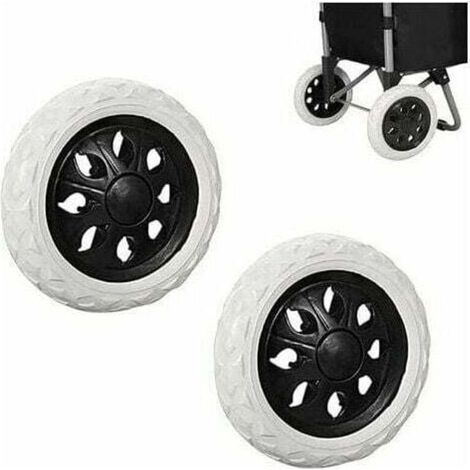 2 Ersatzräder Für Einkaufswagen - Gummi - Kunststoffräder Mit Schaumstoff - Schwarz Hot Design - Für Einkaufswagen Und Wagen