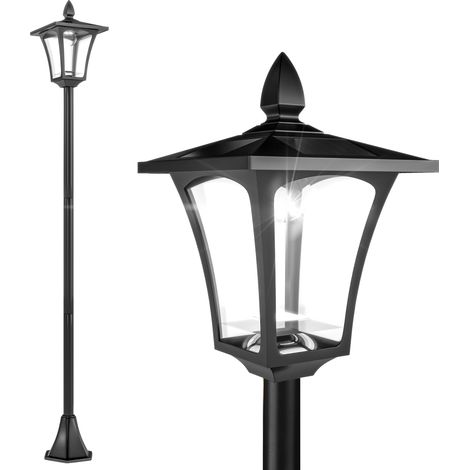 Solargerät Im Freien, Stehlampe, Klassische Led-laterne, 40 Lm, Dimmbar, 18l X 18b X 160h Cm, Schwarz
