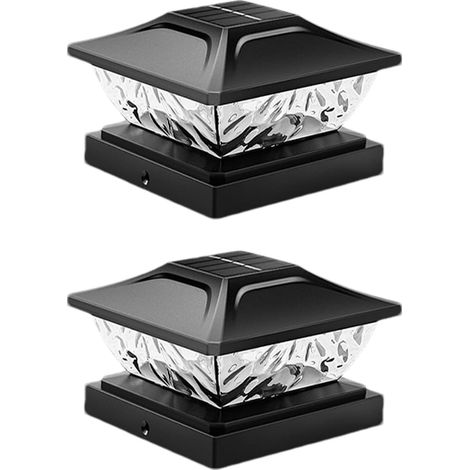 Zaunleuchten, Solarlampen, Wasserdichte Led-leuchten Mit Zwei Beleuchtungsmodi, Außenbeleuchtung Für Tore, Gärten, Terrassen, Landschaftsgestaltung Und Gehwege, 14,8 X 14,8 X 9,4 Cm, 2 Stück