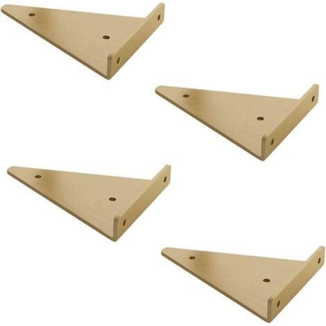 Satz Von 4 Schwarzen Stahl-winkelhaltern – Dreieckige Wandhalterungen 140x150mm – Tragfähigkeit 20kg Pro Paar – Schnelle Installation