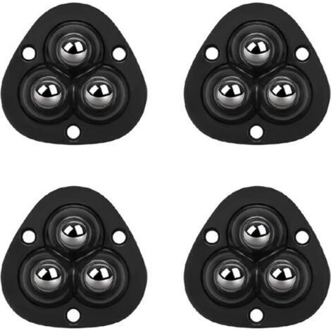 Selbstklebende Poulies - 360° Drehbar, Kompatibel Mit Kaffeemaschinen Und Küchengeräten - 3 Kugeln, Schwarz, 4er-pack