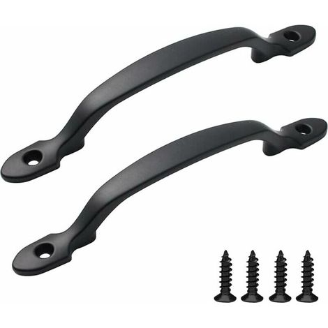2er-set Möbelgriffe, Zuggriffe Für Türen, Schranktürgriffe, Schiebetürgriffe Mit Schrauben, Schwarze Griffe Für Scheunentüren, Schränke, Garten Und Schuppen (schwarz)
