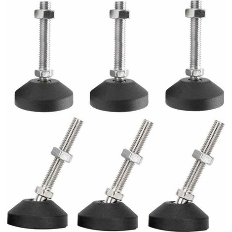Möbelfuß – 6er-pack Universelle Verstellbare Silikonfüße D50 × M8 × 50, M8 Schwenkbare Nylonbasis Mit Gewinde, Gleitpads Für Tischfüße