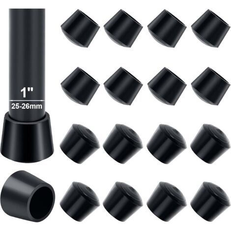 Stuhlbein-kappen, 16 Stück 25-26 Mm Gummikappen Für Stuhlbeine, Innendurchmesser 25 Mm, Zum Schutz Der Tischbeine Und Zur Vermeidung Von Kratzern Auf Dem Boden, Schwarz