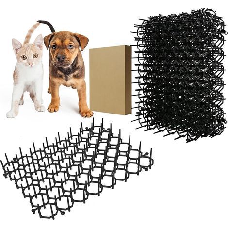 Set Aus 12 Kunststoff-katzenabwehrmatten Mit Stacheln, Für Außenbereich, Garten, Zaun, Innen- Und Außenbereich