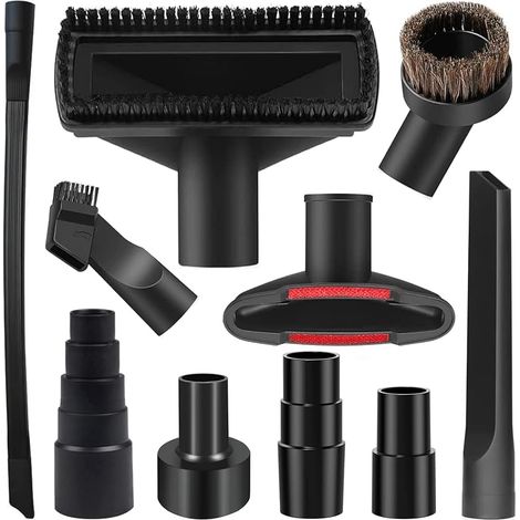 10 Stück Staubsaugerzubehör-set, 1-1/4" Zubehör Mit Rosshaarbürste, Verlängerungsrohr Und Fugendüsenadapter Zur Reinigung Von Bettwäsche, Sofas Und Autos