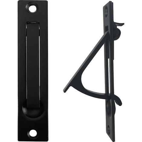 3 Stück Schiebetürgriff Versenkbar, 10 Cm, Griffe Mit Verdeckten Kanten, Einbau, Schwarz