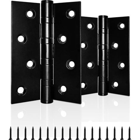 2 Stück Robuste Scharniere Mit Kugellager Aus Edelstahl, Schwarz, 100 Mm, Für Innen- Und Außentüren