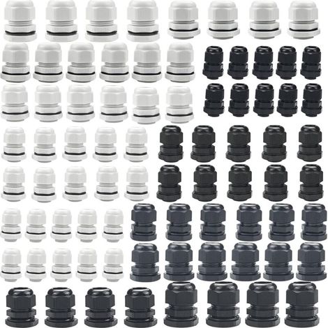 80er Pack Kabelverschraubungen, Ip68 Wasserdichte Kabelverschraubungen Pg7/pg9/pg11/pg13.5/pg16/pg19, Wasserdichte Kabeldurchführungen Für Abzweigdosen, Verteilerdosen, Aufputz-sicherungskästen, Wandv