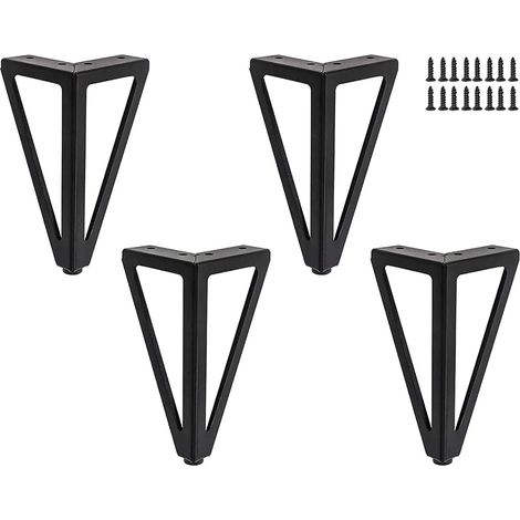 4er-set Möbelfüße Aus Metall Für Tv-tische, Couchtische, Schränke, Sofas, Betten Usw., 15 Cm, Schwarz