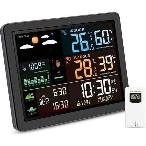 Thermometer Hygrometer Mit Wettervorhersage, Funk-wetterstation Mit Außensensor