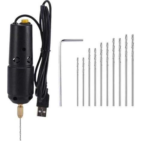 Tragbare Elektrische Mini-bohrmaschine Mit Bohrern, Usb-gravierwerkzeug Für Schmuck, Zum Bohren Von Holz, Epoxidharz Und Bastelarbeiten (0,8–1,2 Mm) – Liaiki