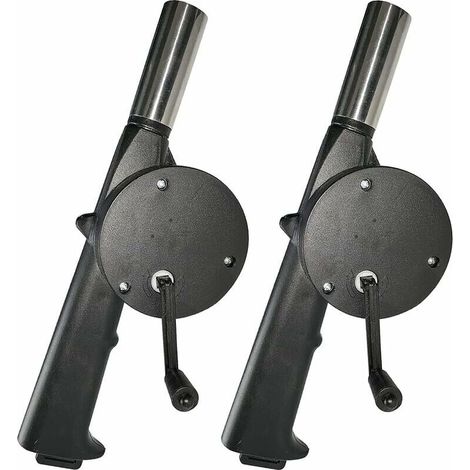 Handbetriebener Grill-gebläse, 2 Stück, Manueller Kurbel-luftgebläse Für Bbq, Tragbarer Mini-luftgebläse Für Camping, Picknick, Ofen- Und Grillzubehör - Liaiki