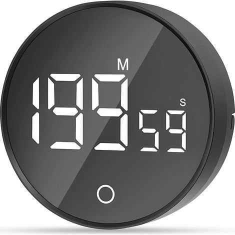 Magnetische Visuelle Timer-uhr, 60-minuten-countdown Mit 3 Lautstärkestufen, Kurzzeitmesser, Großes Led-display - Schwarz
