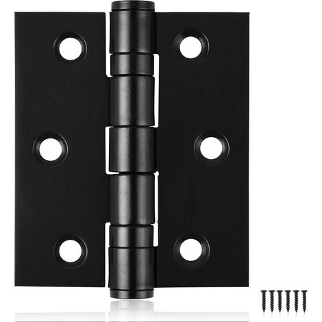 Satz Mit 6 Schwarzen Türscharnieren, Robuste 5 Cm (2 Zoll) Edelstahlscharniere Für Innen- Und Außentüren, Schwarze Kugellagerscharniere