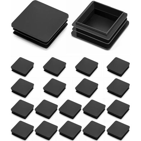 20 Stück 50 X 50 Mm Lamellenstopfen Für Quadratische Rohre, Schwarze Quadratische Kunststoff-endkappen Aus Polyethylen Für Rohrleitungen