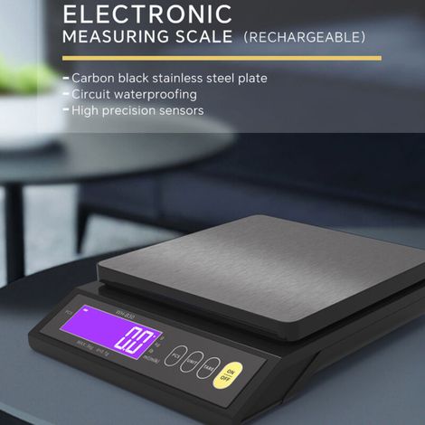 Wiederaufladbare Elektrische Kochwaage, Wasserdicht Nach Ip67, Hohe Präzision, Mit Zählfunktion, Tara, Nullstellung, Automatischer Abschaltung Und Einheitenumrechnung.