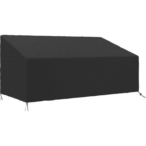 Wasserdichte 3-sitzer Sofahusse Für Draußen, Gartenbankhülle Aus 600d Oxford-gewebe, 218 X 111 X 63/101 Cm, Schwarz
