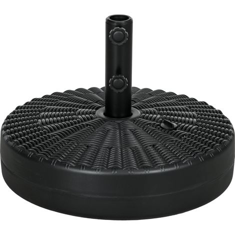 Sonnenschirmständer, Sonnenschirmsockel, Kunststoff-sonnenschirmhalter Für Mast Ø 38 Und 48 Mm - Ø51 X 36h Cm Schwarz