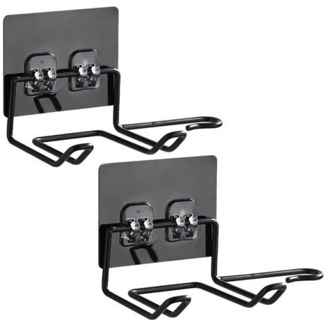 Haartrocknerhalterung Ohne Bohren – Wandbefestigung Mit Klebeband Und Kabelmanagement – Edelstahl – 2er-pack, Schwarz