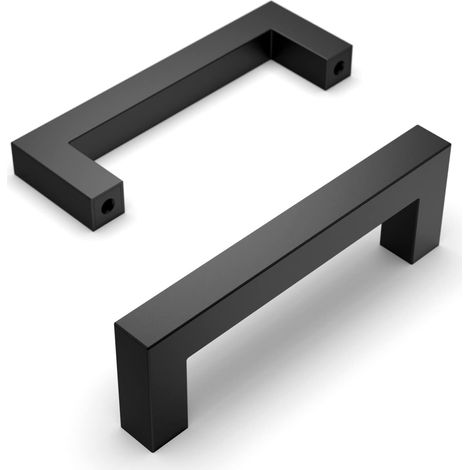 10er Set Schwarze Möbelgriffe Für Küche, Lochabstand 96 Mm, Edelstahl, Schrankgriffe Für Küchenschränke, Türgriffe Für Küche, Möbelgriffe