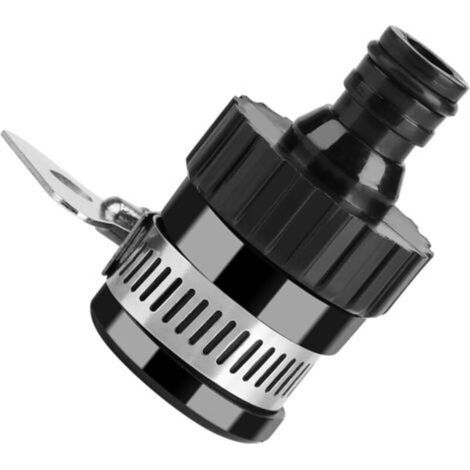 Hahnadapter, Universeller Hahnanschluss, Gartenschlauchanschluss (durchmesser 20 Mm) Schwarz