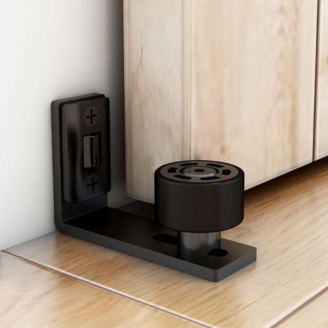 Verstellbare Schwarze Bodenführung, Untere Führung Für Holzene Schiebetür An Wand/tür
