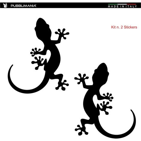 Glänzendes Schwarz 30x33 Cm, 2er-pack - Gecko-echse - Aufkleber Für Autos, Motorräder, Atvs Usw.