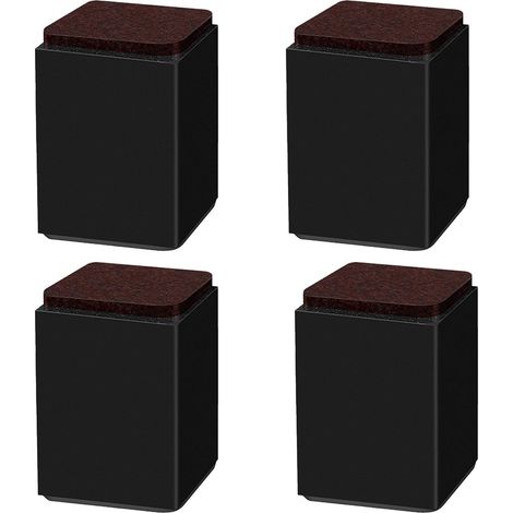 (noir 10cm) 4er-set Möbelfüße, Selbstklebende Erhöhung Aus Kohlenstoffstahl, Quadratisch 6x6cm, Für Sofa, Bett, Tv-möbel, Möbelerhöhung, Höhe 5cm/10cm, Schwarz/weiß/braun