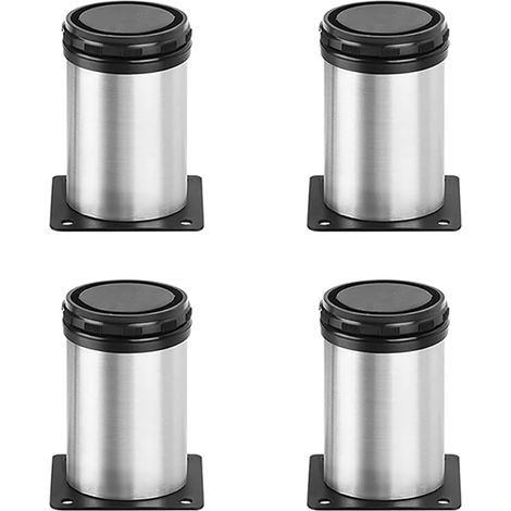 Möbelfüße Aus Edelstahl, Verstellbare Metall-tischfüße Für Tv-möbel, Bänke, Esstische, Stühle Und Schränke, 4er-set (8 Cm)