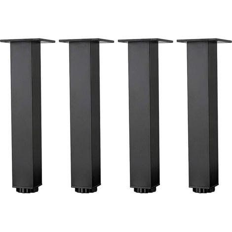 Höhenverstellbare Möbelfüße Aus Aluminiumlegierung, Couchtischbeine Für Sofa, Schwarz, 4 Stück (25 Cm/9,8 Zoll)