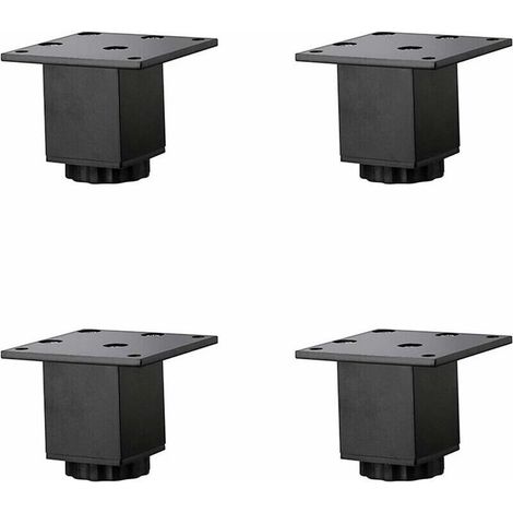 4 Stück (5 Cm/2 Zoll) Höhenverstellbare Möbelbeine Aus Aluminiumlegierung, Tischbeine Für Couchtisch Und Sofa, Schrankbeine Für Badezimmer Und Waschbecken, 5–40 Cm, Matt Schwarz, Mit Schrauben
