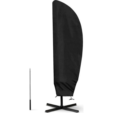 Abgedeckte Schutzhülle Für Seitlich Gelagerte Sonnenschirme, Ø 2-4 M, 210d Oxford-schutzbezug Mit Aufbewahrungstasche, Schwarz - 205 Cm (57x48x25 Cm)