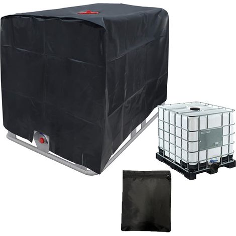 Schutzhülle Für Ibc-tank 600/800/1.000 L, Für Regenwassertank, Uv-beständige Schutzfolie, Gartenzubehör, Schwarz, 1.000 L