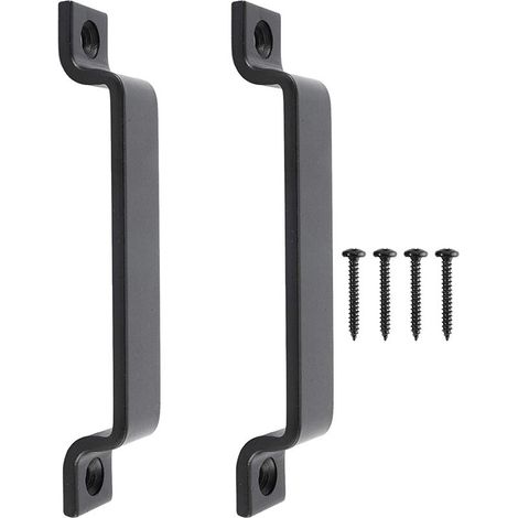 2 Stück Schiebetürgriff Türgriff Für Scheunentor Schrank Kleiderschrank Küche Möbel Aus Stahl Mit Schrauben Schwarz (16,5 Cm)