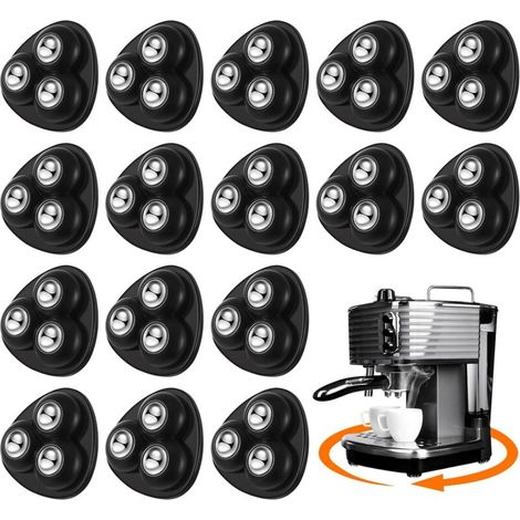 Satz Mit 16 Selbstklebenden Rollen Für Haushaltsgeräte, 360° Drehbare Rollen, Für Kleine Küchen (schwarz Mit 3 Stahlkugeln)