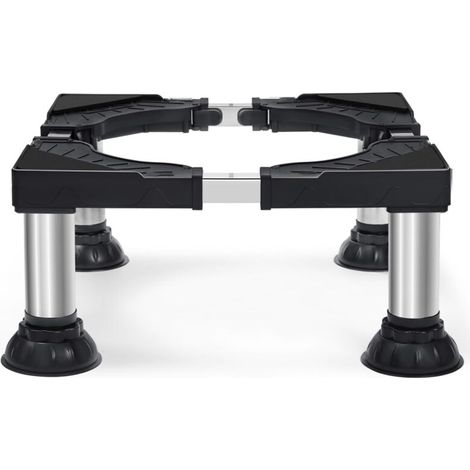 Socle Für Waschmaschine Mit 4 Saugfüßen, Waschmaschinenständer Belastbar Bis 200 Kg, Verstellbare Breite Von 40–62 Cm, Höhe 17,7–21 Cm, Haushaltsgeräte-ständer Für Waschmaschinen, Schwarz