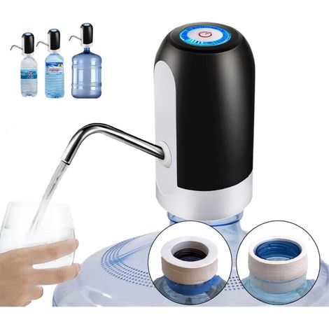 Pumpe Für Wasserflaschen, Geeignet Für Verschiedene Flaschenformen, Tragbarer Elektrischer Wasserspender, Schwarzes Silikon, Kunststoff