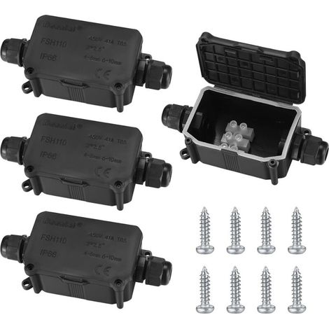 4 Stück Wasserdichte Anschlussdose Ip66, Außenverteilerdose Wasserdicht, 2-wege-kabelverbinder Pg9 Für Kabel Ø3-8mm Ø6mm-10mm