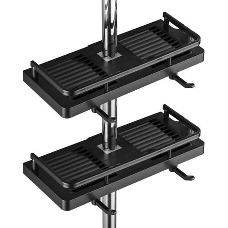 Duschregal Ohne Bohren, Duschablage Für Stange Mit Duschkopfhalter Und 2 Haken Für Duschstange