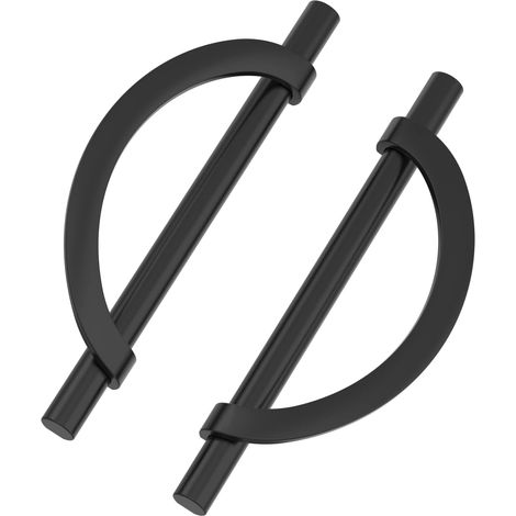 2-teiliger Schwarzer Küchenmöbelgriff Aus Zinklegierung Mit Schrauben, Ideal Für Büros Und Schubladen, Lochabstand: 128 Mm
