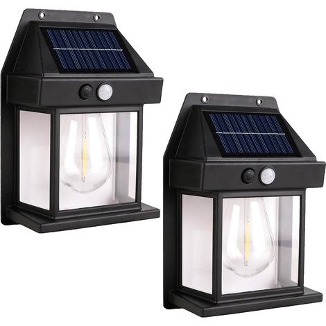 2er-pack Solar-wandleuchten Für Außen Mit Bewegungsmelder, 3 Lichtmodi, Wasserdicht Für Garten, Hof, Terrasse, Zaun, Dekorative Außenbeleuchtung
