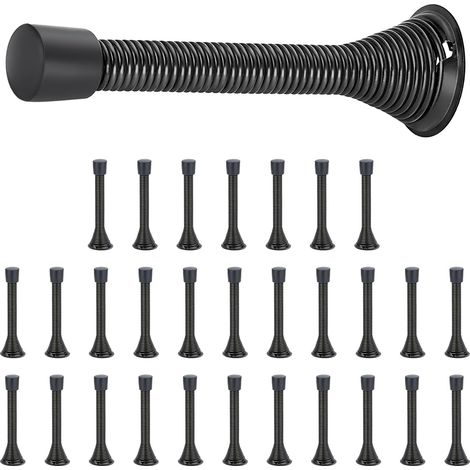 Türstopper, 30er Pack, Schwarz, Gefedert, Mit Gummipuffer, Für Den Unteren Türbereich