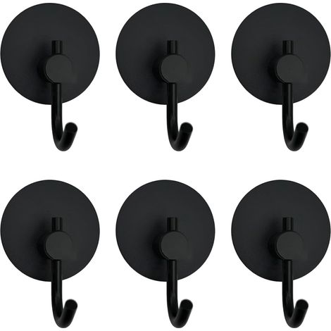 6er-set Handtuchhaken Ohne Bohren - Schwarz - Selbstklebend - Für Badezimmer, Bademantel, Bad, Küche, Büro